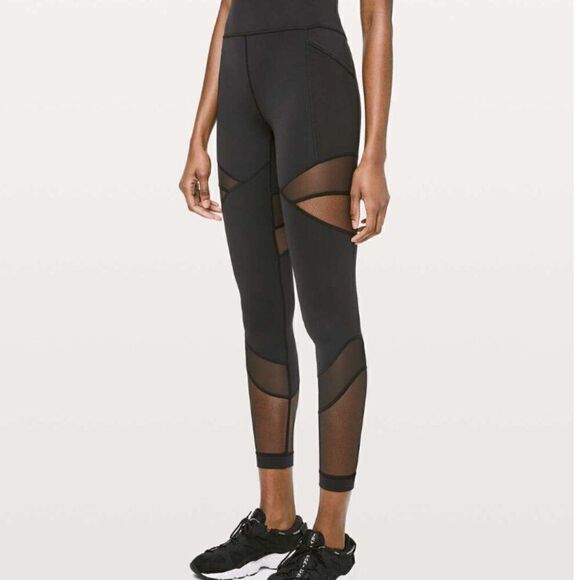 Lululemon Forget the Sweat high-rise mesh leggings 28” size 4 EUC - Picture 1 of 15
